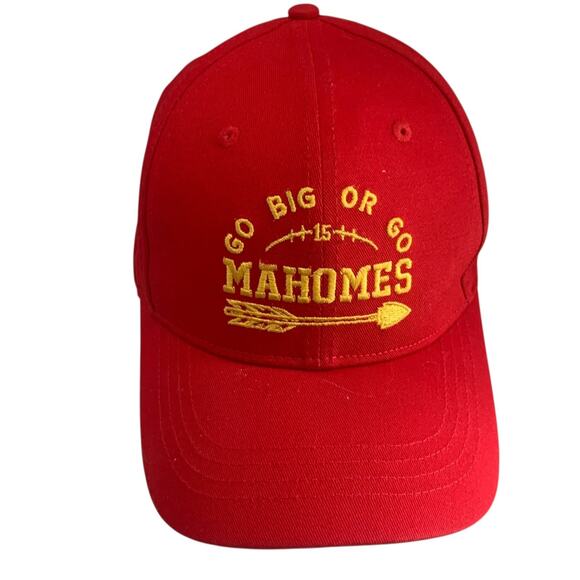 Go Big Or Go Mahomes #15 Kansas City Chiefs NFL Football Adjustable Cap Hat - Picture 1 of 12